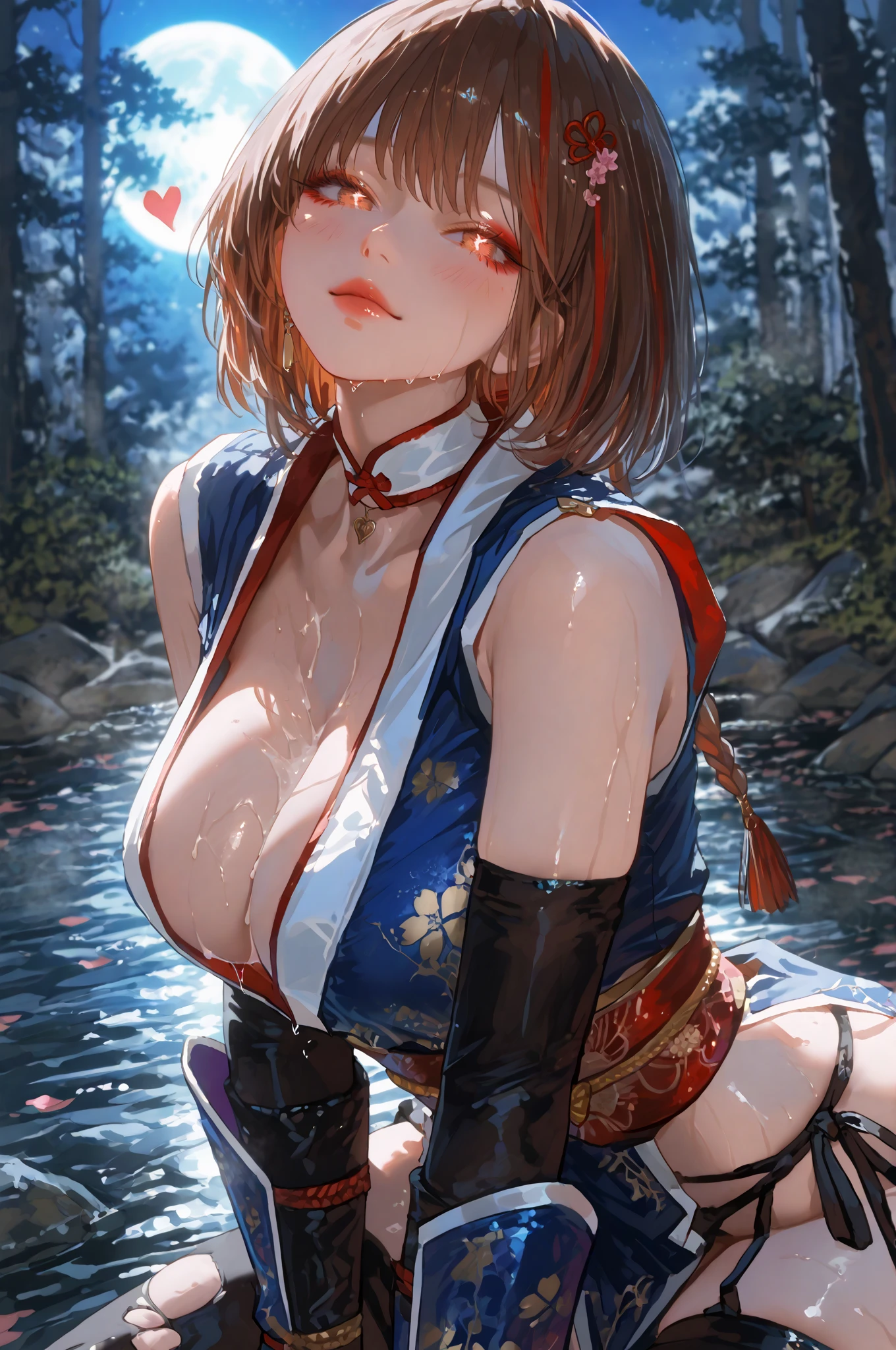Browsing Caution, nude,(Highest quality, masterpiece: 1.1), (Genuine: 1.4), break, (((Yuki Mori))),((Yuki Mori:1.2)), 1 girl, break Ultra-detailed face, fine grain,((Light brown hair, Big Breasts: 1.2)),(Outdoor),(Expose),(Last),((Forest Snow Walk)),(((Obscene marks on chest))),(((Wearing a red collar))),(((Pulling on collar and lead))),((Pointed nipples)),, break (Very good) (No pants) ,((Swollen areola)), (Shiny oily skin: 1.4), Around 20 years old, break, ((stringy viscous liquid)), Sensual, ((Love Juice:1.2)), (facial:1.0),The Faceless Man, blush, Embarrassed expression,((On all fours)),((Raise your right leg high)),((Pee on a telephone pole)),(Dog marking behavior),(Drooling),Estrus:1.3,Trance:1.5,desire:1.3