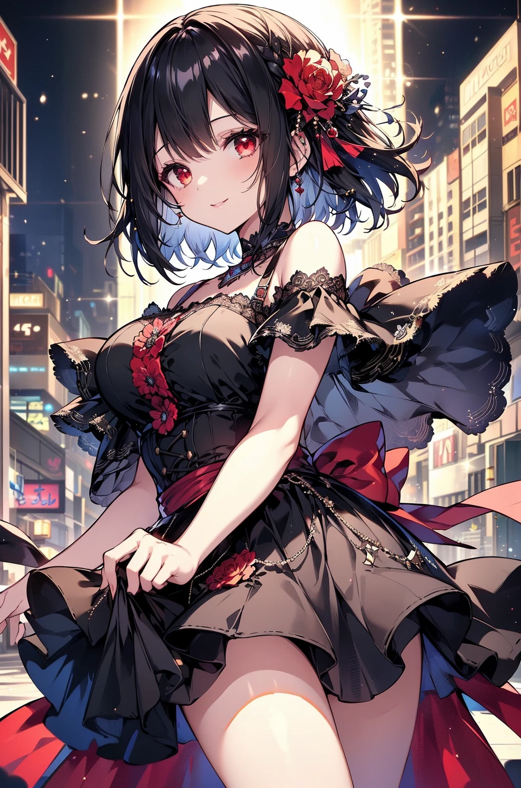 Official Art, unity 8k wallpaper, Super detailed, beautifully、aesthetic, masterpiece, Highest quality, (zenTangle, Mandala, Tangle, enTangle), (Fractal Art:1.3) , One girl, Red flower,  Very detailed, Dynamic Angle, Cowboy Shot, The most beautiful form of chaos, elegant, Brutalist design, Vibrant colors, Romanticism, James Jean, Robbie Dowie Anton, Ross Tran, Francis Bacon, It was freezing cold, Adrian&#39;s genius, Petra Cortright, Gerhard Richter, takato yamamoto, Ashley Wood, Atmospheric