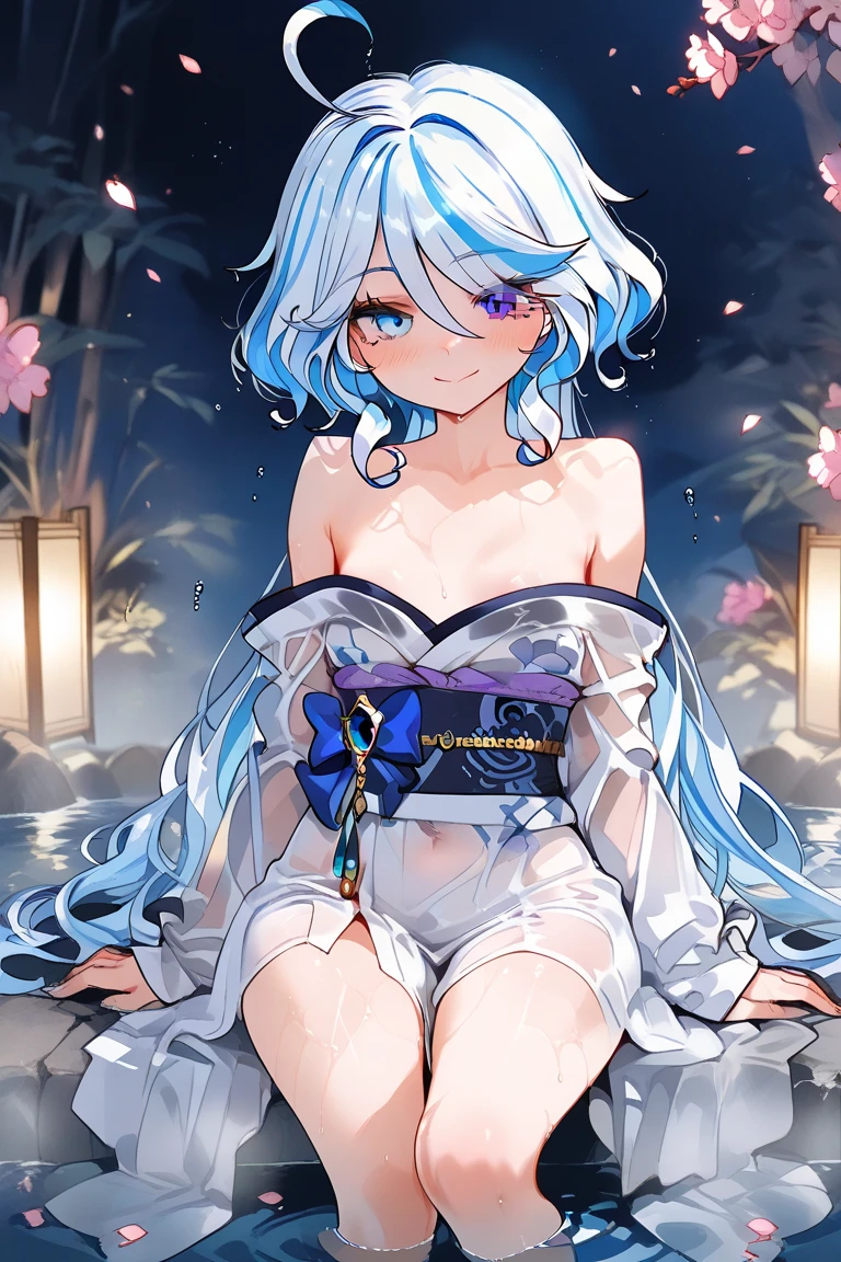 ((Moonlit Night))There is a  sitting on a rock by the water., Digital painting of Greek mythology, Love Concept Art, Romanticism artistic style, Magali Villeneuve, Artemis Selene((Toddler girl))　((5 years old))((naked))　((nsfw))Long Hair((See-through white baby doll)) ((She lifts up her transparent skirt to reveal her crotch))((She opens her transparent chest to reveal her breasts.))((No panties))