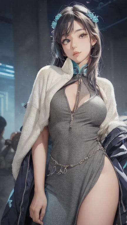 There is a woman sitting on a chair,Wearing a cat's costume, cyberpunk anime girl, female cyberpunk anime girl, cyber school girl, Cyberpunk 2 0 y. o model girl, dreamy cyberpunk girl, Digital cyberpunk anime art, muted cyberpunk style, Cyberpunk costumes, anime cyberpunk art, trending on cgstation, cyberpunk anime girl mech, cyberpunk anime art, cyberpunk femme fatale