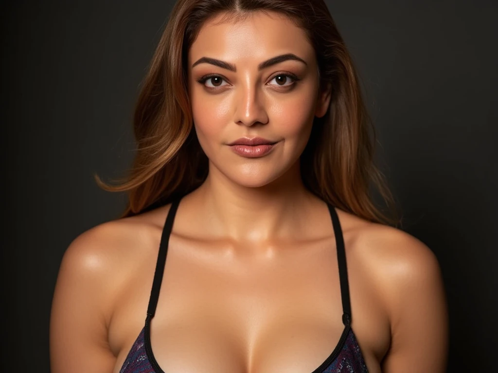 (((Front Facing View))),  full body vision, (Highly Detailed, HD)Woman, (adult), figure, mischevious expression, jovial air, ((tan)) skin, green eyes, (smirk), smile, confident, self-assurance, (Symmetrical Detailed Eyes)