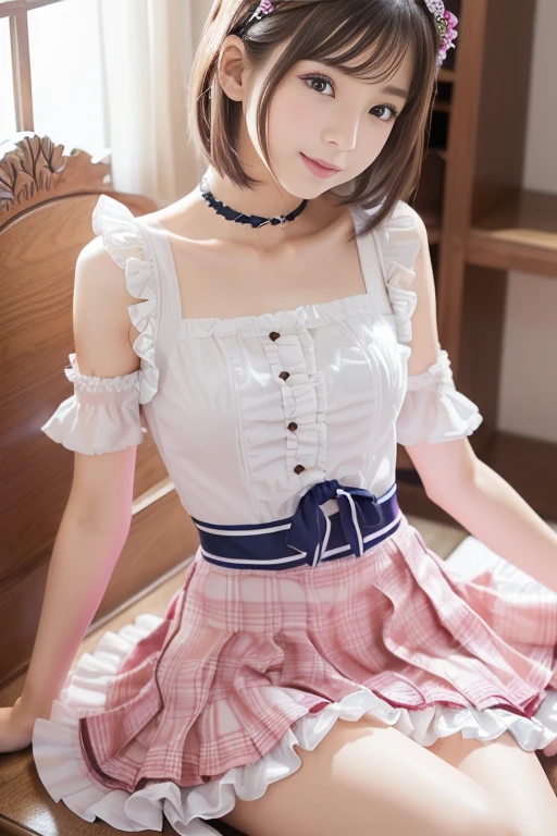 extremely highly detailed、​masterpiece、Top Quality、超High Resolution A、8K high-definition、Photogenic clarity、A detailed eye、gradation、perfect anatomy body proportions ,hard disk、NFSW (english) (english) (english) ,nikon z9 80mm lens , masutepiece、Model Standing、Light pink panties made of lace material、off shoulder、The dress is made of pastel colour lace material(((Show me all the panties)))、(((The skirt is definitely worn)))、(((Lift skirt hem)))、panties focus、Natural light that is too bright、sunshine、Detail lace panty pattern、Ordinary panties、(((While standing, Lift the skirt and show the panties to the camera)))、(((Beautiful alignment)))、(((Lift your skirt big and big,、Show your panties to the camera)))、Ultra Slim Body, The body shape of a slender model、Beautiful posture, ((Inside the library)),shoot from below,