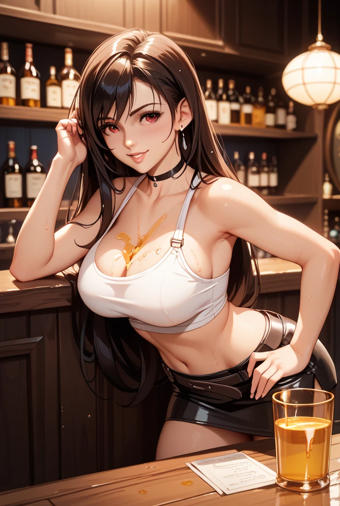 realistic,(8k,highest quality),(professional lighting),Physically based rendering,((1 girl)),(NSFW),big breasts,red eyes,(wet body:1.2),(blowjob),open your mouth,((smile)),(milk dripping),(((Facial))),