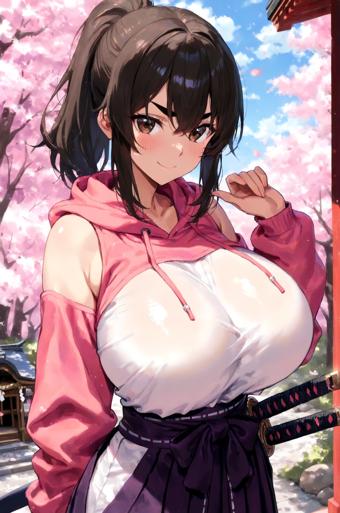 (masterpiece, best quality), 1girl, nsfw, nezuko cosplay, naughty, showing off, natural chest, cleavage, panties, see through, (cum: 1.1), on her knees, taking off her underwear, short colored hair, bra