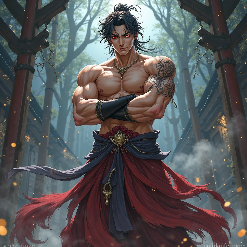handsome hunk japanese men with yakuza tattoo in chest and arms, toned muscles,wearing loincloth,intricate yakuza body art,action pose, sombrero japones conico,holding kanana,dynamic shadows, cinematic,masterpiece,trending on pinterest