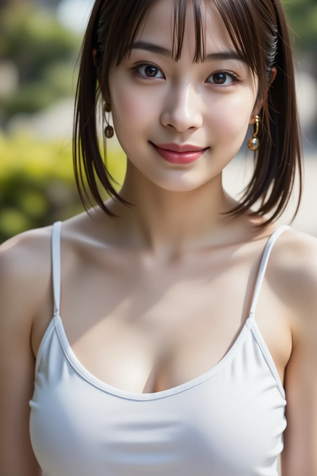 ((Knitted sweater、V-neck、Light pink、tight)),((Highest quality)), Realistic, Very detailed, In detail, ((High resolution)), 8K,(arms up),((Beautiful Eyes)),((Beautiful eyes)),(Japanese women),Beautiful Beautiful Girl,Idol,gravure,sexy、cute,Beautiful Skin,Detailed face,(Glamour),short hair,Brunette colored hair,20th Generation,Glamour system,Bust size: 87cm,Neat stenosis,smiling sexy,((Cafe))、necklace、Earrings、