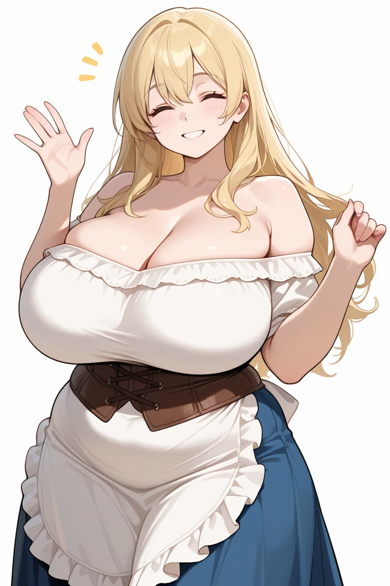 1girl, solo, long hair, (loose hair) glasses, blonde hair, ((giant breasts: 1.3))), large breasts, (long hair), curly hair, (thighs: 1.2), heavy blush, (thick thighs: 1.3), wide hips, choker, (happy: 1.3), simple background, shiny skin, moist skin, inside, facing the viewer, ((cleavage)), ((lewd)), best quality, smiling, sweater, tight sweater, tight short skirt, jewelry, closed mouth, front,  lingerie, heels, (milf), seductive, sweaty, freckles on face, hand on back, in a kitchen, ((view from opposite)), Seductive posture, Sexy pose, ((Detailed beautiful mature face)), (high thigh stockings), ((closed mouth)),