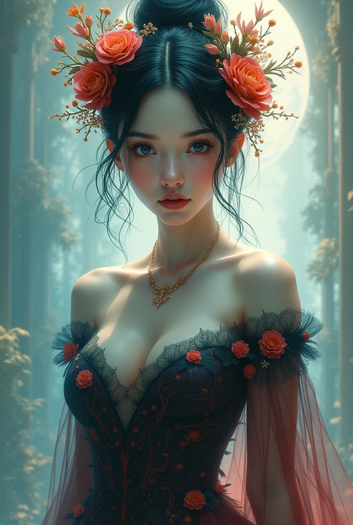 best quality, masterpiece, (photorealistic:1.4), 1 girl, in school, sexy body, big breasts, watercolor:1.7, High Details:1.4, choker, ornaments in head,  <lora:WaterGirl:1> <lora:MoosMST2:0.6>