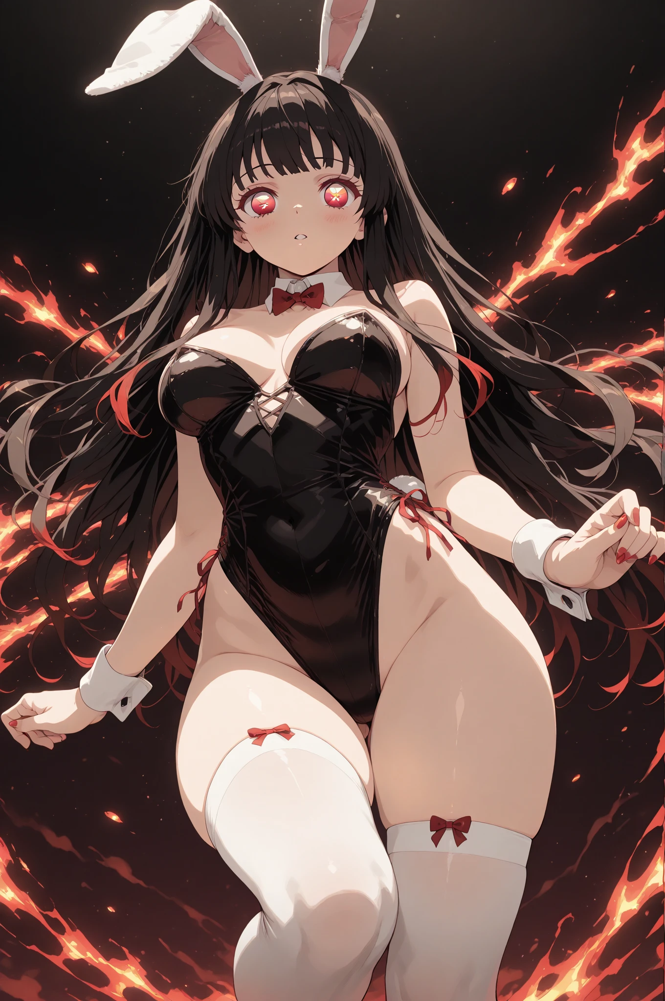 seducting,Sexual in,Bloody,Cyberpank, Serious, 独奏, Topless Woman, Torn clothes, Black Eye, black  hair, ((A masterpice))