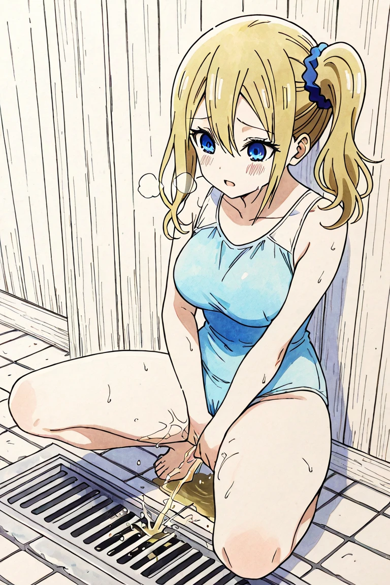 score_9, score_8_up, score_7_up, score_6_up, score_5_up, score_4_up, BREAK, source_anime, ytemari, 1girl, blonde hair, quad tails, white cloth blindfold over eyes fishnets, purple garment, sash, solo, simple background, anime screencap, anime coloring, cloth gagged, underwater background, shibari, hands behind back, eyes closed, show full body, underwater background, coral reef, face turning blue from oxygen depravation, looking above, tied up with tape and rope, ball and chain on one leg, legs bound, wrists bound, white cloth gag, subject off center to the left, legs and ankles tied up, white cloth blindfold, white cloth gag, white cloth blindfold, angry and panic expression