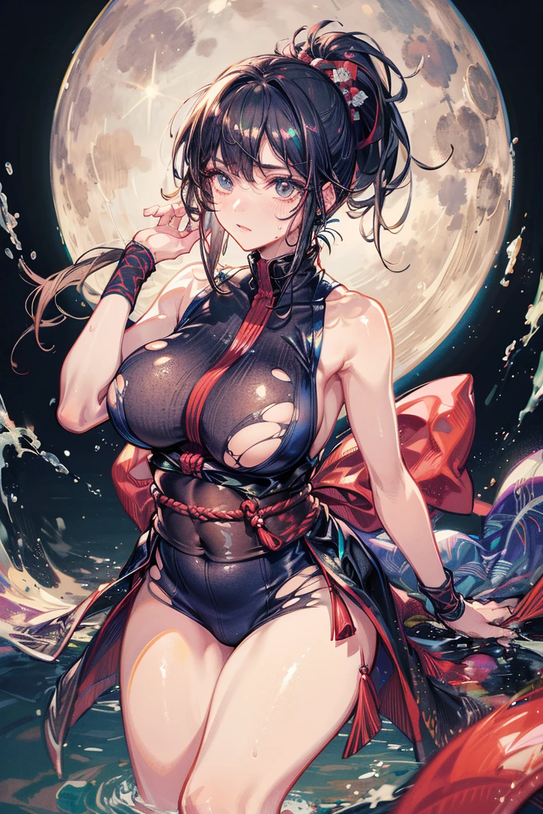 (Best Quality, 8k, 32k, Masterpiece, UHD:1.3), (Photo of Attractive Japanese Woman), 1 Girl, (super huge Boobs:1.2), (short wavy hair), Abs, Perfect Body, Ultra Detailed Face, Detailed Lips, Fine Eyes, double eyelids, pajamas, on the bed, (seductive), ((aroused:1.5)), ((areolae slip))