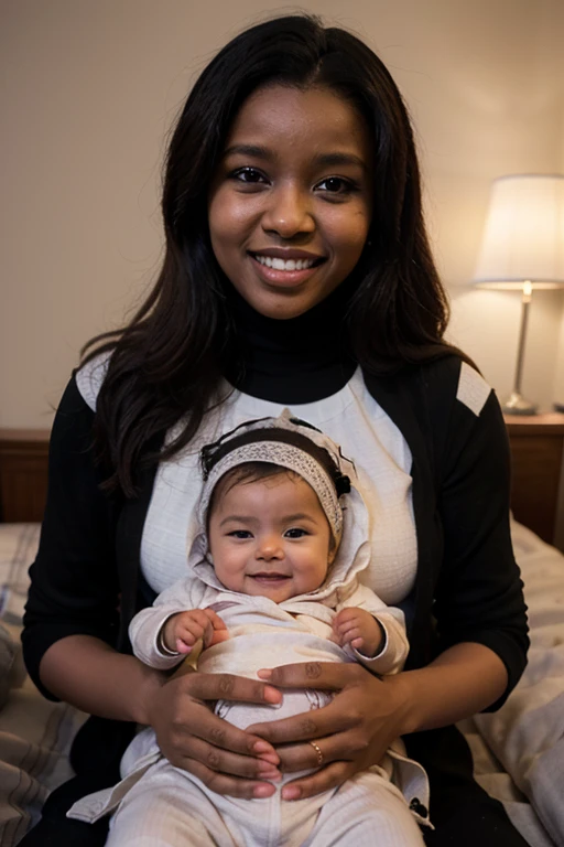 Negroid、female、Holding a baby