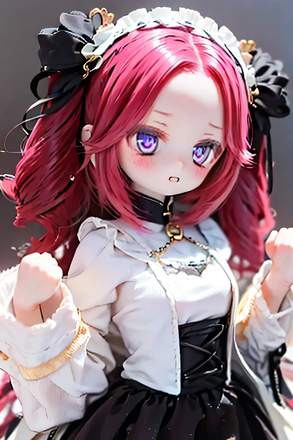 Shikoku Metal　dark reddish purple hair　 Hair lift