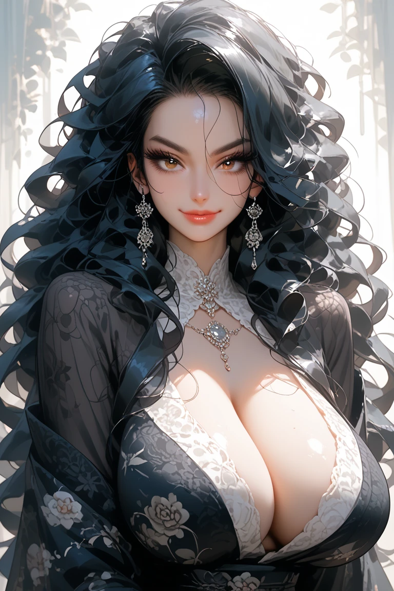 (masterpiece, best quality, photorealistic), woman with horns, solo, perfect slim fit body, huge breasts, purple wavy hair, hair ornaments, big gorgeous eyes, (nude, pubic hair), bedroom, artistic, vibrant
