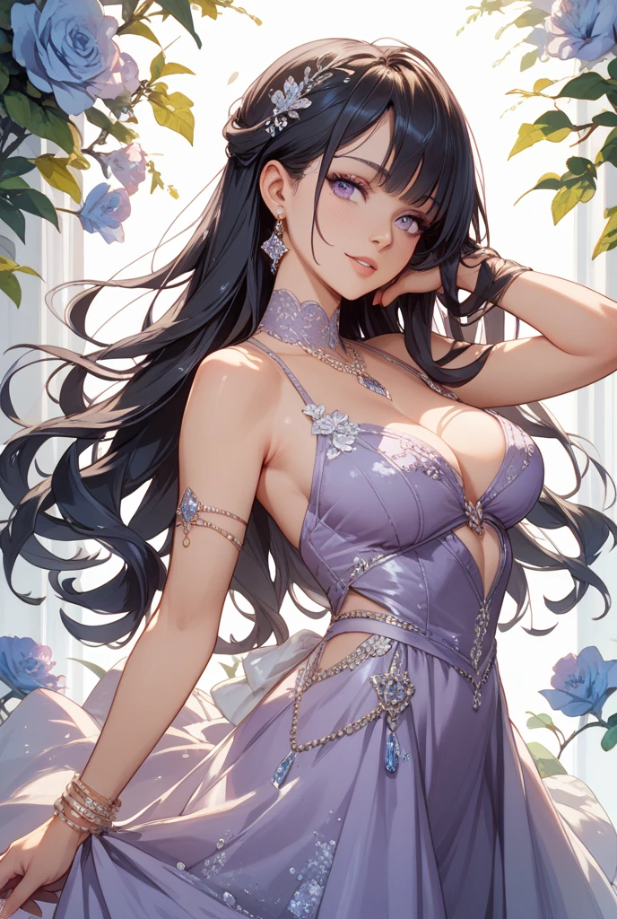 16 years old Ukrainian girl, psychedelic, super cute, beautiful facial features, hair accessories and necklace, huge Tits, rainbow wedding dress, petals, bubbles, glitter, stars, butterflies, 8K resolution, highest quality, highest quality, (Ultra HD), Super fine details, charming smile, Full body shot
