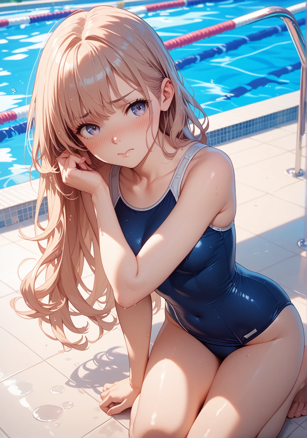 pieces fly,masterpiece,highest quality,Super detailed,High resolution,High resolution,8K portrait,unity,8k壁紙のHigh resolutionCG,unity 8k wallpaper,cute type,a bit:1.5,upon:1.5,Highly detailed CG unity 8k wallpaper,realistic,real person,cute type,a bit,portrait photography,shiny skin,High resolution,(10 years old:1.3),(1 girl),beautiful clear eyes,very detailed explanation,delicate face,nice lips,slender body,flat chest,same,thin waist,thin foot,(school poolside:1.6),cute type,perfect face,seriously,(blush:1.3),((cute:1.5)),(pink hair twintails:1.3),((flat chest:1.3)),same,(navy blue school swimsuit:1.2),(I have nipples:1.2)、detailed explanation,vagina,vaginaを表示,spread,foot,spread、((vagina内で絶頂:1.3)),NSFW