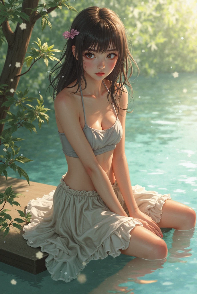 Teenage girl drinking water