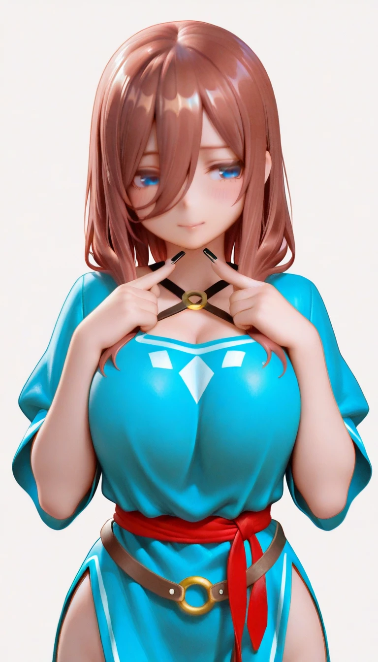 1 woman, alone, 8K, masterpiece,, Masterpiece, 8ก, (big breasts:1.5), Cute face, , look at the audience., Stationary face , (nipple:1.6), (hairy:1.8), blue panties,