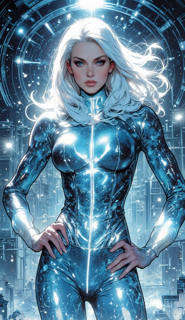 (best quality,4k,8k,highres,masterpiece:1.2),ultra-detailed,(realistic,photorealistic,photo-realistic:1.37),the Silver Surfer, man, male on silver surf board in space,surfing through a beautiful galaxy in space, perfect balance and posture, glowing blue eyes, shiny silver board, flowing cosmic nebulae, mesmerizing stardust trails, elegant and fluid movements, intense speed and agility, celestial backdrop with vibrant colors, sparkling stars and distant planets, ethereal lighting effects, otherworldly atmosphere, sleek and seamless silver skin, cosmic energy radiating from the Surfer, surreal and awe-inspiring scenery, dynamic and captivating composition.