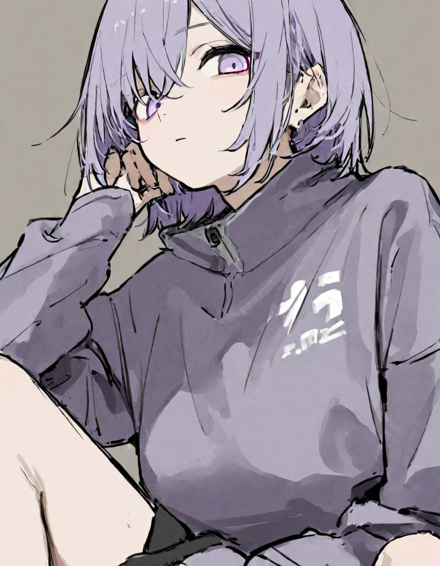 A boy with pink hair cut into a heart shape, silver eyes, White skin, he wears a long black jacket, some big boots, white eyes