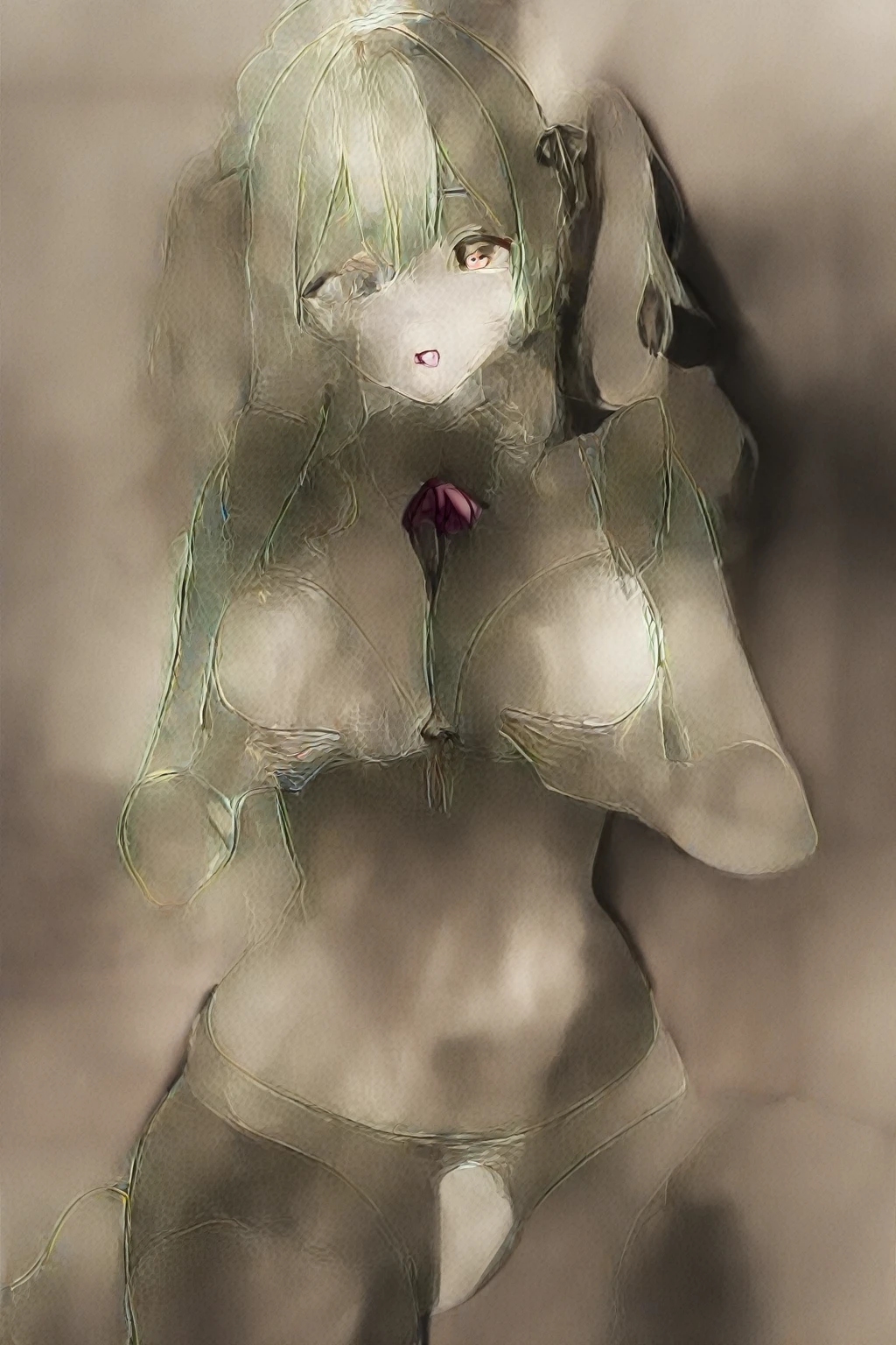 NSFW,((((((full nude)))))),Stunning Orihime Inoue, Ethereal depiction with vivid colors, exquisitedetails, ​masterpiece、top-quality、Very delicate and beautiful girl、extremely delicate and beautiful、world masterpiece theater、Ultra-fine、top-quality、a blond、Hi-Res、Very elaborate、girl with、top-quality、illustratio、The viewer watching、Impasto、canvas、an oil painting、realism、realisitic