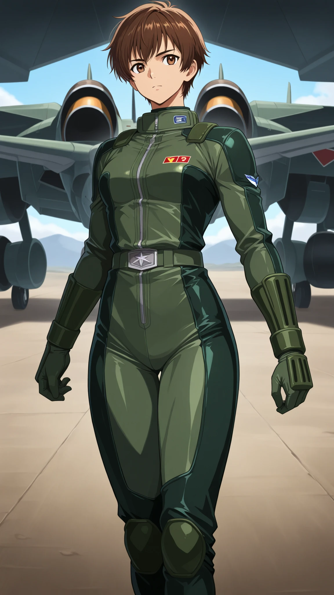 Make a evil blonde female military captain in 90s art style full body art