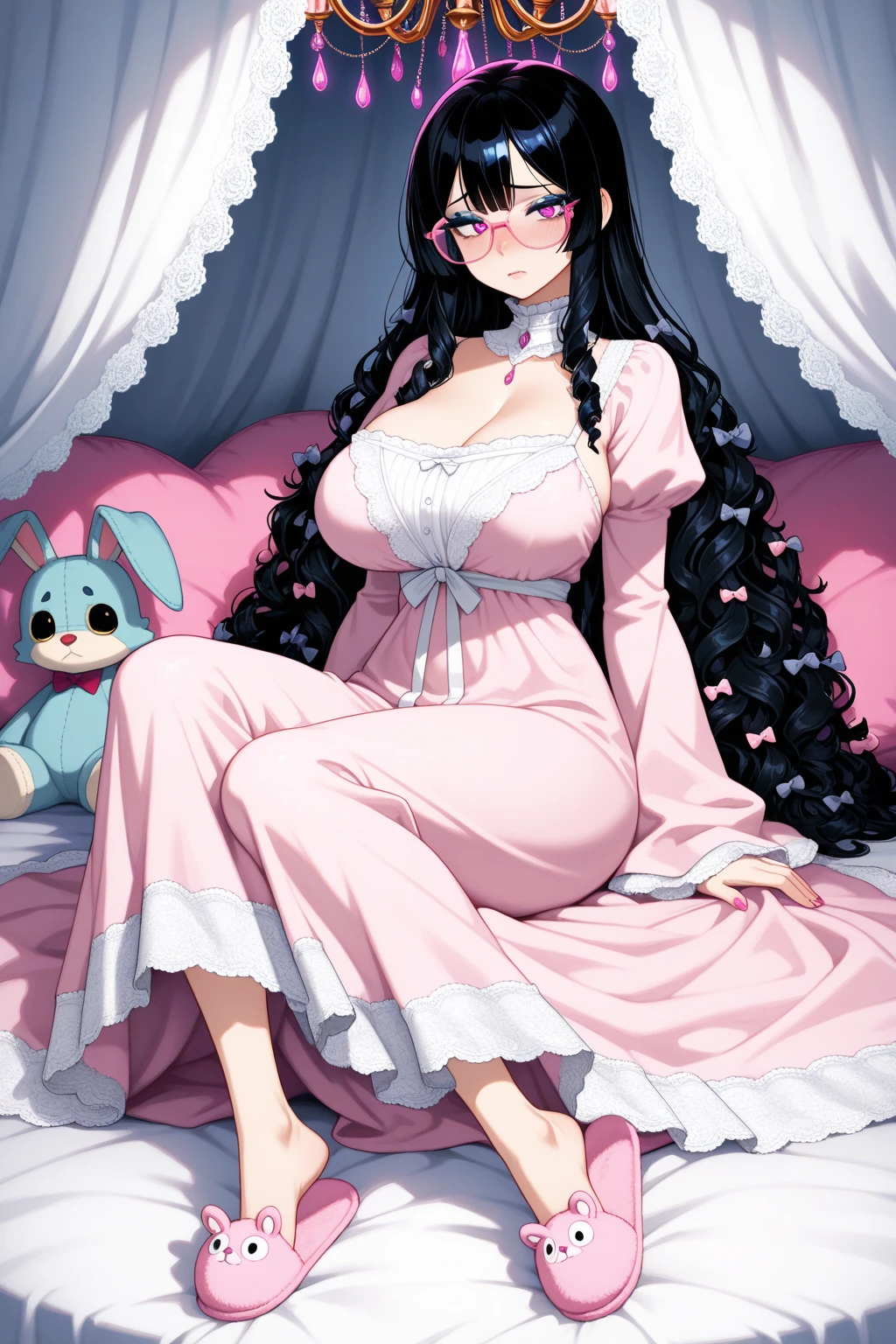 ((Realistic lighting, top quality, 8K, Masterpiece: 1.3)), Clear Focus: 1.2, 1Woman, Perfect Beauty: 1.4, Yushuxin, 1Girl, Dress, Solo, Brunette, Jewelry, Long Hair, Earrings, Bow, Pink Dress, Wood, Nature, Outdoor, Bare Shoulder, Airless Gainsboro, Long Dress, Hair Bow, Forest, Pink Bow,Strapless, Standing, Necklace, Head Tilt, Chapped Lips, Wavy Hair, Strapless Dress,Lace Sleeves, cetin dress,close-up woman in pink dress posing for photo,beautiful virgin,beautiful korean woman, beautiful princess, cute elegant pose, bell delphine, wearing pink dress, beautiful fantasy maiden, anime princess, beautiful seductive anime woman,beautiful asian girl, attractive anime girl, elegant glamorous cosplay,(lying on bed:1.8),(beautiful orb-articulated doll:1.3),luxurious princess dress