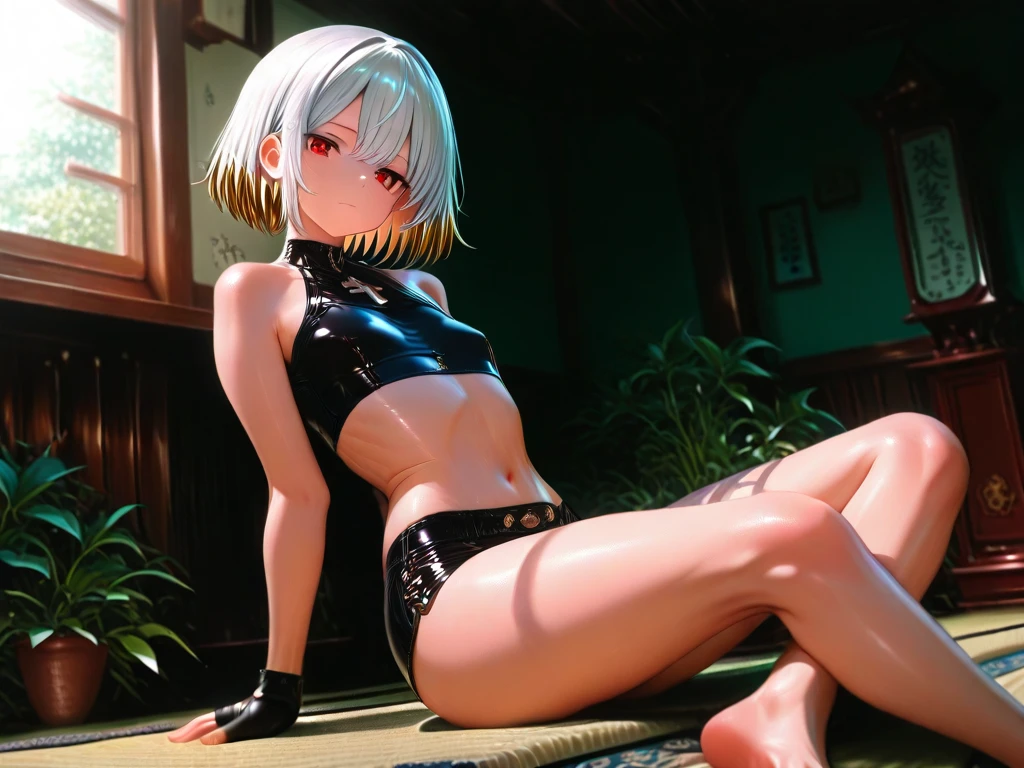 masterpiece, best quality,anime style, 1 girl,(((slender body))), (((small breast))),(((competition swimsuit))),(((((a penis ape grabbing the girl))))), ((((restrained, arms behind back)))),((((cum)))), (beautiful face), (((short hair))), (((straight hair))), ((((silver hair)))),detailed beautiful skin, (perfect hands, perfect anatomy)