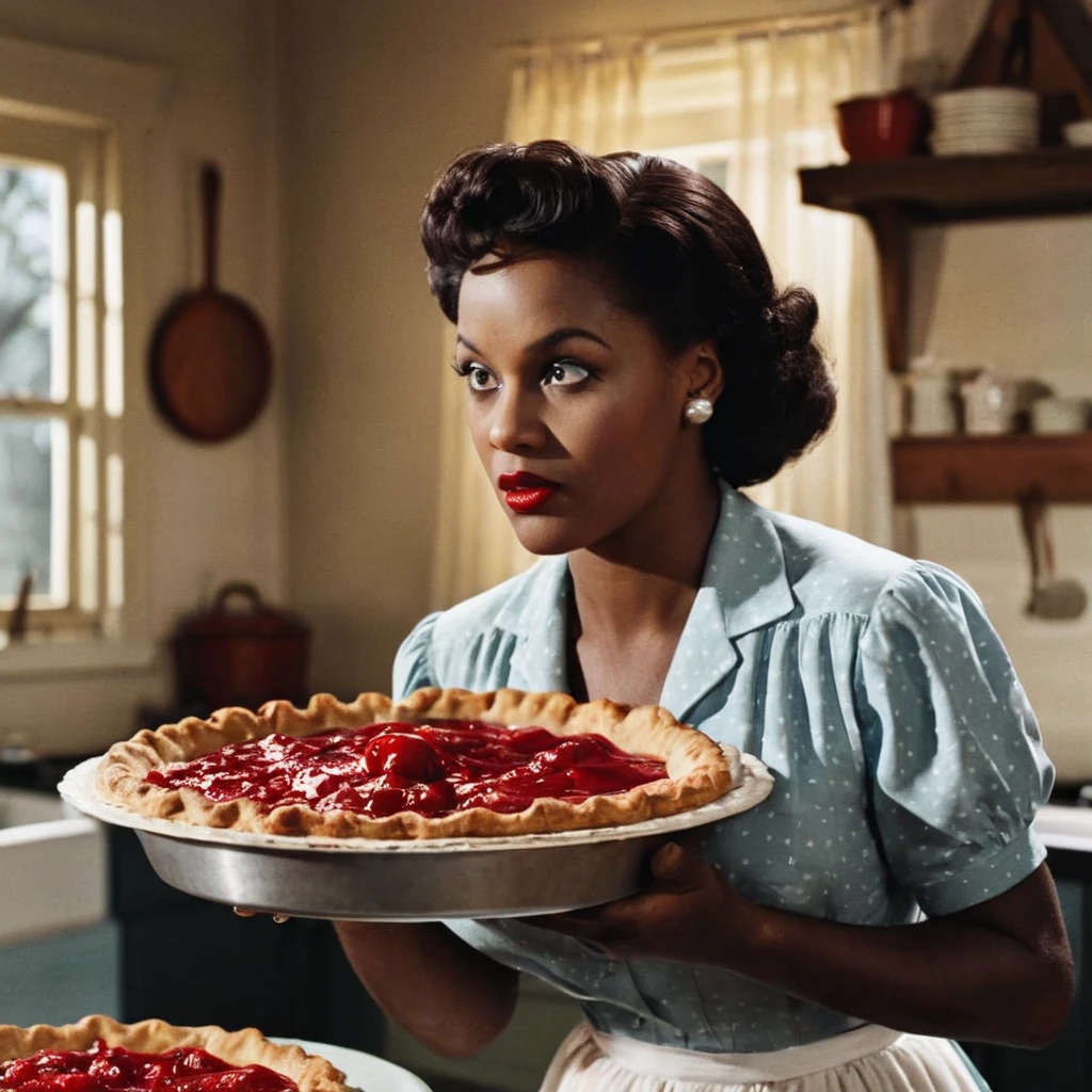 photo of a beautiful woman, (skinny:1.2), fit, detailed hair, detailed face, beautiful eyes, perfect skin,
(((very dark skin, hair bun), (yellow dress, apron))),
(blurred restaurant background, Louisiana creole food, retro diner), (carrying serving trays), (dynamic pose, dynamic angle:1.2),
erotic, elegant, sensual, seductive, (masterpiece, best quality), (photorealistic:1.4), full body, perfect illumination, (best shadow),
tianawaifu, <lora:Tiana_character:0.9>