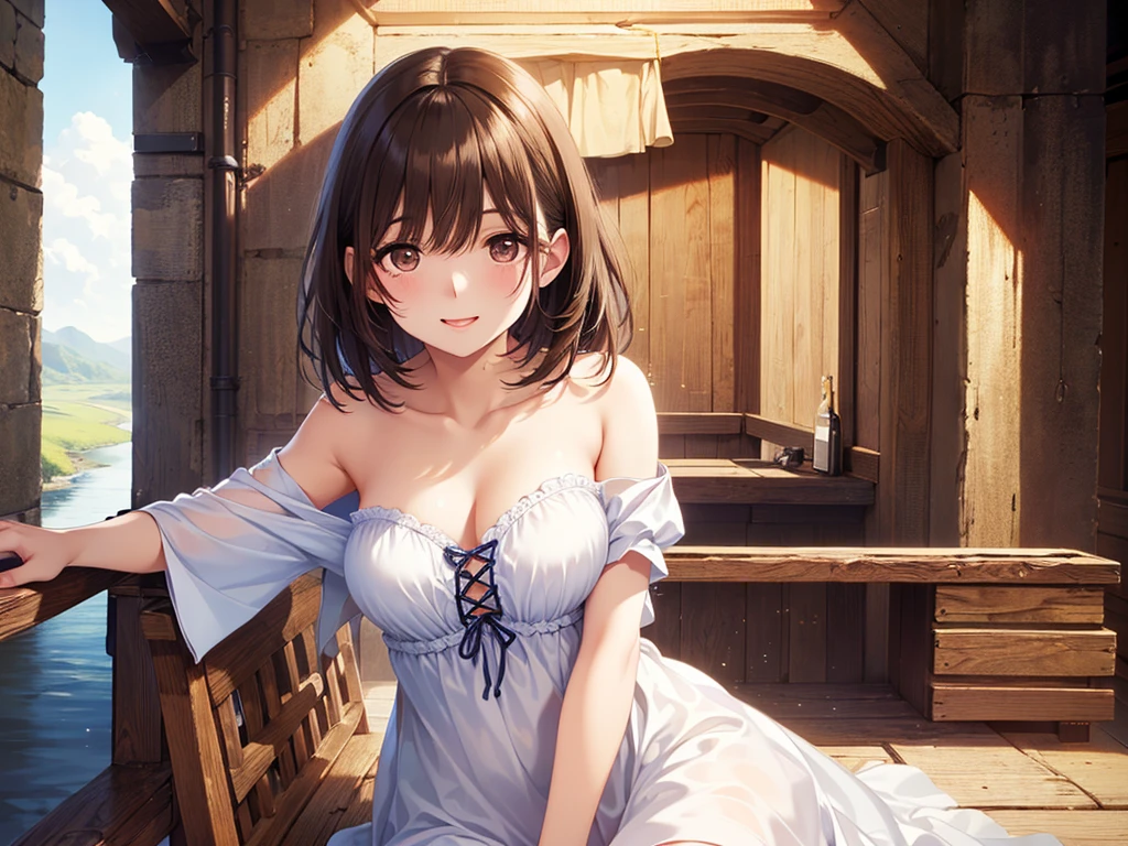 1 girl, face detailed, Wide medium shot, (whole body:0.6), captivating, (satin evening dress:0.7), chic, dreamy look, (medium length straight dark brown hair), sensual sitting position, livingroom, hinterland, modern design, two stories, (a large window:1.2), mountain view, Alps, field of flowers, minimalist furniture, linhas chics, Neutral Colors, naturallight, cozy envirnment, decoração chic, Open space, wooden floors, Contemporary art, chic, panoramic view, spacious, serene, hot vibe, aesthetic potted plant, (highest quallity, work of art, ultra-high resolution), Professional camera work, candles, crystal earring, necklase, bracelet, (mysterious romantic), dramatic, artistic, Innovative, appealing, heartfelt, posh, (10-year-old, cute:1.3), (breastsout:1.2),