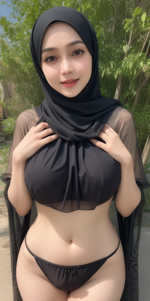 Don't cry baby, (Lace Lingerie Dress), adorable, 1 girl, (face to face), 10 years old, baby face, half body portrait, (face details: 1), (eye details:1), ((big breasts)). wearing transparent transparency long shirt, hijab .. Cute posed. proportional body. Ultra High Res. realistic: 1.4, UHD, view from side seductive pose