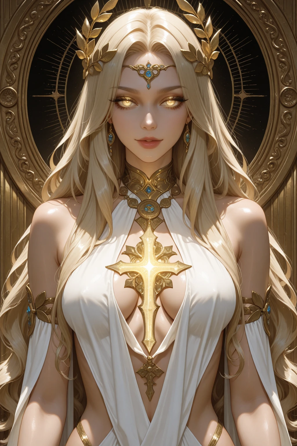 (masterpiece, high quality), liquid gold girl,(extremely beautiful), (dark skin:1.3), (skin texture), (white long silky hair), prismatic gold, shiny body, big breasts, golden eye , clear eye, ,( Sony Alpha a7R IV camera expertly used to capture this captivating moment: 1.2), (paired with a versatile Sony FE 24-70mm f lens/2.8 GM, ensuring every detail is captured beautifully: 1.2), ( The strong sun enhances the beauty of the scene: 1.2), (a breathtaking photo of a mesmerizing woman displaying her stunning beauty: 1.2)