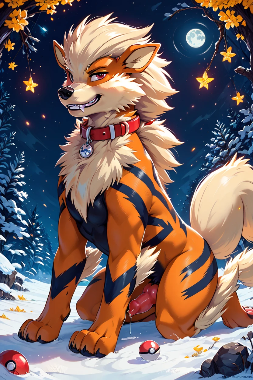 (tmasterpiece), 4k resolution, A highly detailed, (hiquality), HDR, 独奏, 1 animal, red fox, 25 years, ((Adult woman)), ((muscular)), pectoral muscles, 独奏, (Furry), ((furry female)), Animal nose, (Fox muzzle), A detailed eye, yellow eyes, animal ears, Fox Girl, orange furr, Fox ears, The animal's ear is fluffy, Foxtail, Body fur, open mouth, ((Evil grin)), fangs, (Winter Top), (Winter short skirt ), fur collar, fur-trim, gloves, black gloves, (winter boots), looking a viewer, object \(The Great Red Moon\), Snow-covered forest in the background, night  sky, night time, snowing, Standing, hands on the belt, Legs Spread Out, leaned forward,