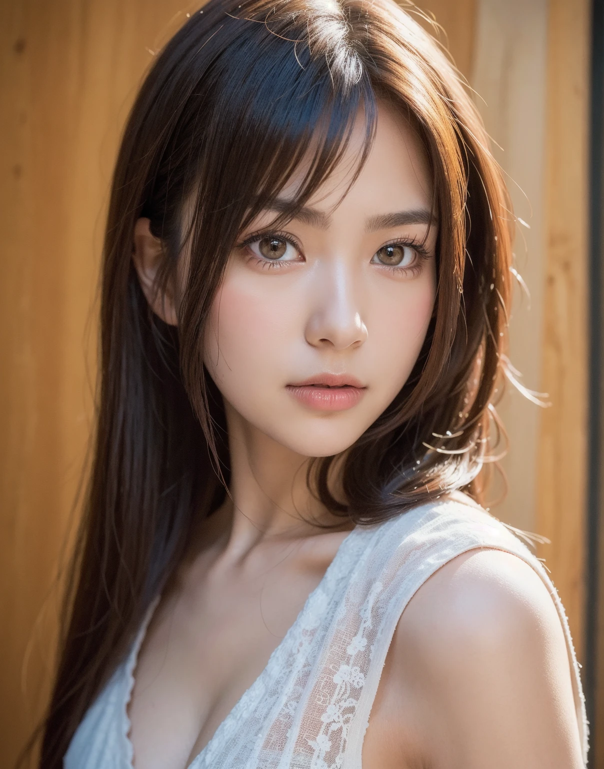 best quality, face focus, soft light, ultra high res, (photorealistic:1.4), RAW photo,
1japanese girl, solo, cute, (pupil, lights in the eyes), detailed beautiful face, (small chest),(high resolution detail of human skin texture),
(long hair),
indoor,
Damask Shirt Dress,
(portrait)