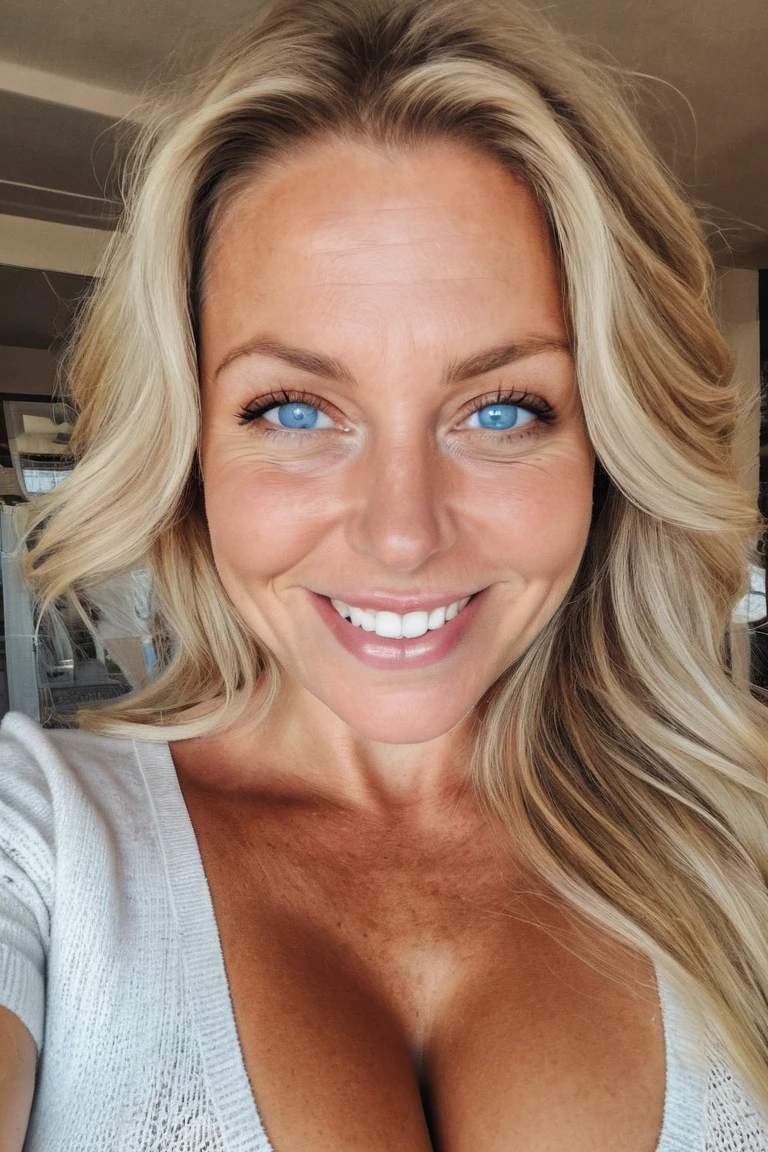 Full shot of mature,sexy daine, sexy milf, hot curves,mature milf face, 45yo, wearing pink shirt and tight blue gymshorts,(cinematic:1.3), intricate details, (ArtStation:1.2)
