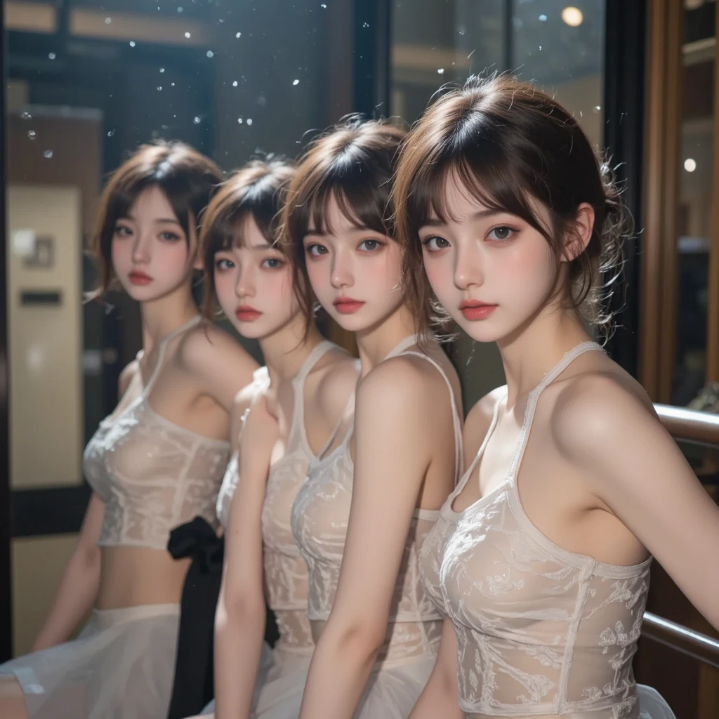 ((SFW、David Hamilton:1.37, White and vivid colors))、(Tiny Oppai-Loli Twins:1.37)、{(Dynamic-angle)|(from side)|(from back)|(from below:1.2)}、{(((Kissing face to face)))|(Standing Full Body:1.2)|Wide Shot}、{(Floating hair:1.2)|(blowing wind)|(Ass focus)}、8K best quality、((Masterpiece:1.2、Photo-realistic:1.47)), ( kodachrome | realistic | photorealistic | RAW )、((Detailed KAWAII Face、Detailed Oily Porcelain skin textures、Extremely Detailed))、Smooth shading、{Zoom Layer|clear focused}、Soft Lighting with many Follow lights、{Childish|Gigantic Cleavage:1.37}、((school uniform with white tiny panties:1.37))、{Flowers|Flower wreath|ssmile|perplexed|seductiv|Different types of hair colors}、{(Light Particles:1.2)|(Lens Flare)|(Luminescent Particles:0.6)}、{Forest Lakeside|Lakeside Cottage|Before dawn|magic hour|morning glow|foggy}、(Whole Body proportions and all limbs are anatomically accurate) .