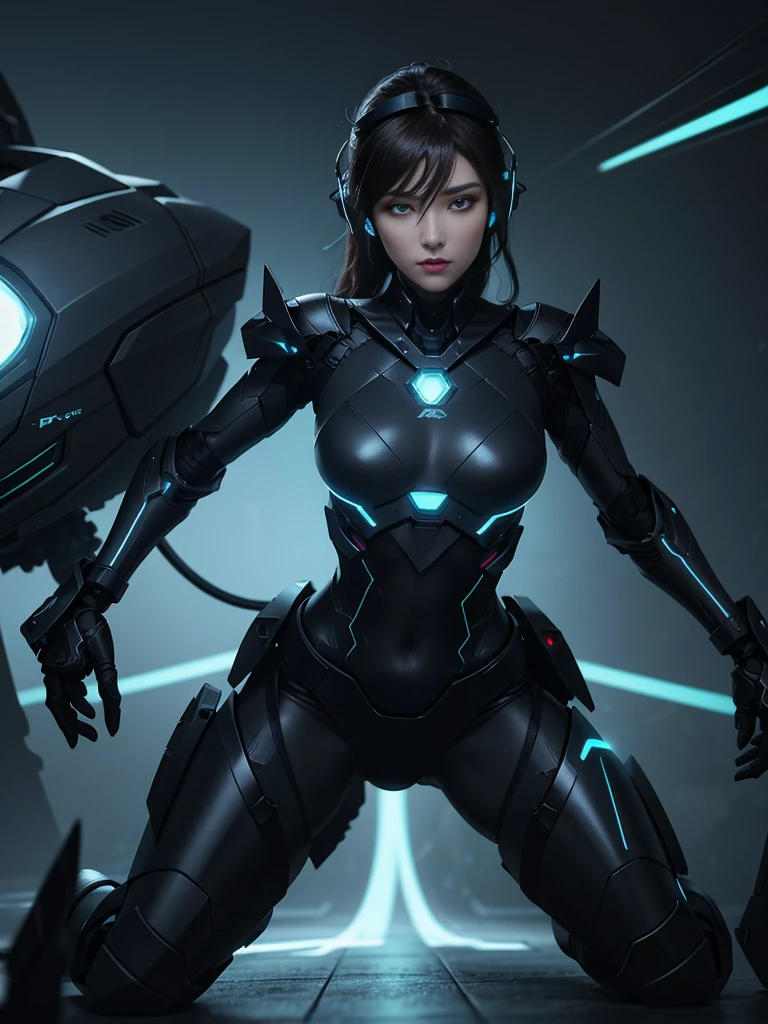 there is a woman standing in a room with a lot of robots, ash thorp, highly detailed in 4k”, sleek bright white armor, nekro, syndicate(2012), movie still of the alien girl, protagonist in foreground, james jean and fenghua zhong, by Władysław Podkowiński, symmetry! futuristic robotic --ar 16:9 --auto --s2