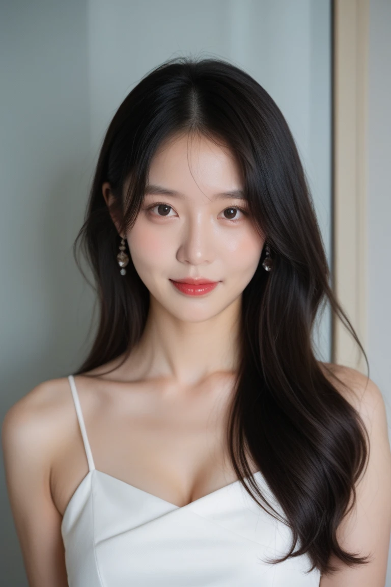 araffed asian woman in a white dress smiling at the camera, female actress from korea, gorgeous young korean woman, beautiful young korean woman, beautiful south korean woman, young cute wan asian face, lee ji-eun, lee ji - eun, cute korean actress, young adorable korean face, gemma chan girl portrait, a young asian woman, heonhwa choe