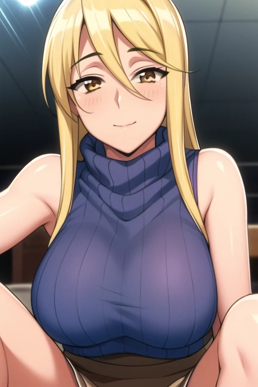 score_9, score_8_up, score_7_up, source_anime, 4 ugly man, 4 penises, masturbation, BREAK, shizukamarikawa, shizuka marikawa, (large breasts:1.2), long hair, blonde hair, very long hair, low-tied long hair, yellow eyes, hair between eyes, blue competition swimsuit, locker room, tiles, blush, smile, sweat, view finder, cum on body,