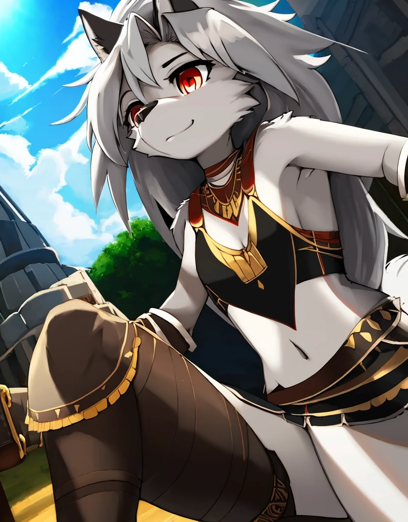 (masterpiece, best quality:1.2), (masterpiece, best quality:1.2), Wolf Shota，Silver Wolf Boy，hairy，furry boy full body hair，warrior，Holding the Long Sword，cute，femboy，cute boy，Gladiator，Fluffy hair，Abundant hair，furry，Ancient Roman gladiatorial arena background，Outdoor Background，Jacket，shirt，Long hair，messy hair，Nervous expression，Bulge between the thighs，Crotch bulge，Leather，Holding a long sword，Holding a sword，Long Sword