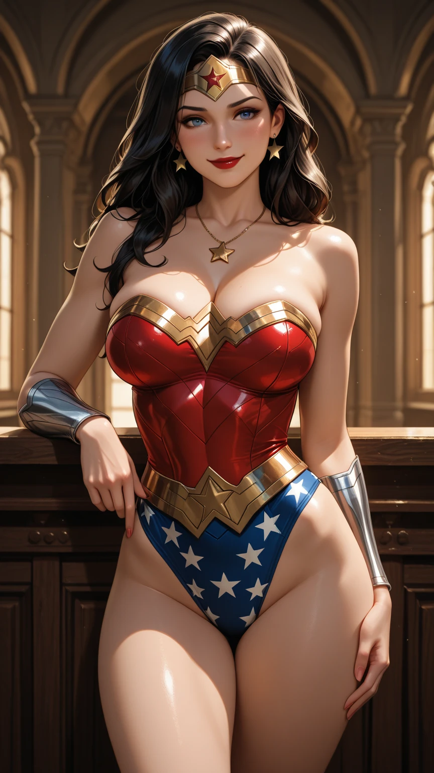(MULHER-MARAVILHA em cativeiro in the dirty alley at night)), (Wonder Woman is barefoot), (((((WONDER WOMAN IS DECAYING, SHE'S A SLUT, SHE IS A BEGGAR))))), ((Mulher-Maravilha ANGUSTIADA, expression of pain and despair, emotional expression, boca aberta gritando)), (She is wearing pantyhose with a fishnet belt)), (She is crying a lot), ((ela tem cabelo preto, ela tem cabelo longo)), ((She is wearing a thick metal necklace around her neck.)) (She begs for mercy), (Ela esta vestindo roupas imorais, she is wearing indecent clothes), (work-rhyme, melhor qualidade) 1.5, 1 garota, sozinho, (sensual, mulher bonita, rosto perfeito, olhos perfeitos), corpo inteiro. ((She is wearing high waisted starry lace panties)), (she is standing, painfully on tiptoe), ((Shibari)), ((rope bondage)), ((arms behind the back)), ((Totalmente amarrado)), ((Fortemente contido com cordas))