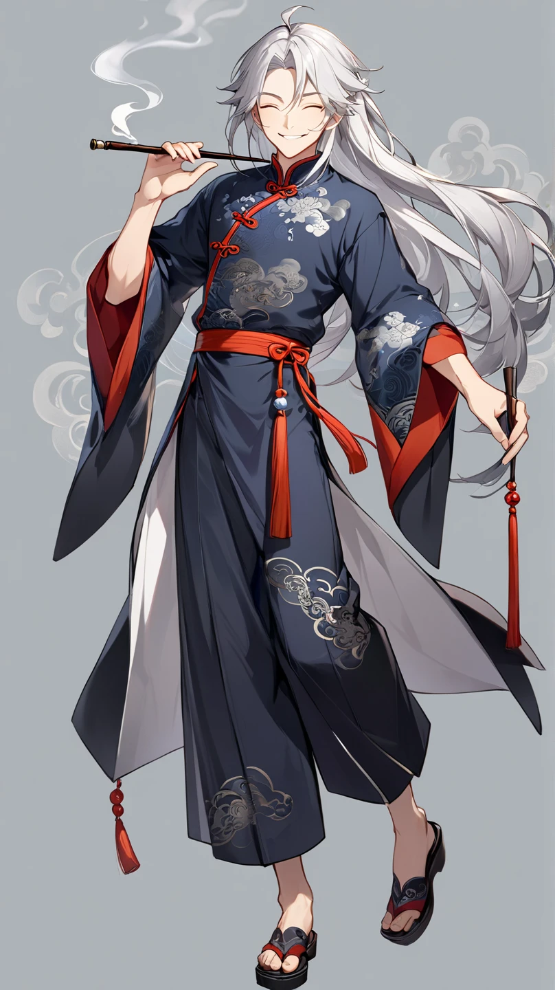 masterpiece, best quality, official art, 8k wallpaper, highly detailed, illustration, ((1 man)), detailed eyes, blue eyes, green gradient hanfu, intricate filigree,  dynamic pose, (iridescent colored long hair:1.1), (white hair:1.2), floating hair,  east asian architecture, chinese street, scenery, morning,<lora:Moxin_10:0.35> <lora:Moxin_Shukezouma11:0.35>