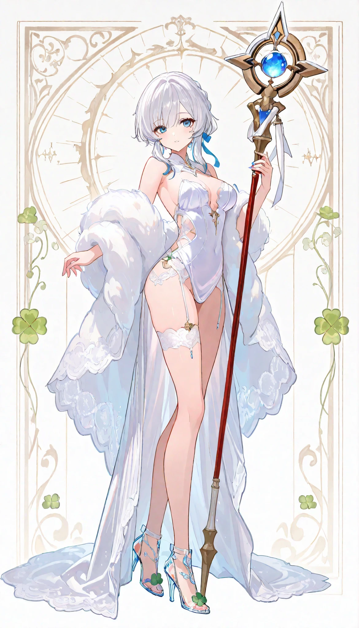 In a garden full of flowers, under the sunlight, Super high quality(8K) Masterpiece Best Quality 1girl Detailed Beautiful Woman soft and big breasts, highly detailed sleepy blue eyes shiny large nipples nature_lit, shine outdoors, Highly detailed wavy long hair, beautiful night sky High definition clear white skin Highly detailed single line cat albino big breasts troubled face red cheeks conversion Completely naked small face realistic adult erotic woman Bewitching eight-headed body embarrassed face goblin Face-to-body ratio(1:7)spread your legs redhead garter belt gloves up to the elbow Thighhighs Muchimuchi skimpy robe rather thick eyebrows