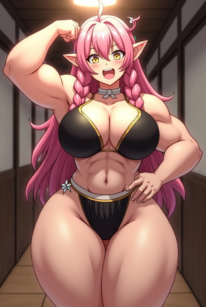 ((no background))、Super detailed illustrations、Super precise expression、masterpiece、highest quality、ultra high resolution、high resolution、((naked、sex:1.5))、(nipple、Sweat、body fluid、thick thighs)、((Ahegao、ahe face、Ahegao、huh))、(put your hands behind your head:1.5)、(vagina penis、male、erection、:1.3)、attractive waist、shiny skin、 sexy、 (hands behind head、spread your legs、squat)、Climax、(pink hair、Braid、long hair、glasses、ribbon)