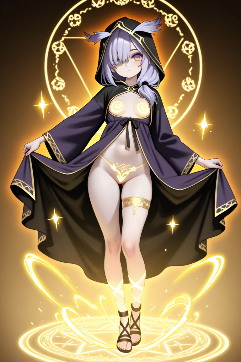 1girl, solo, white hair, short hair, undercut, yellow eyes, (Bikini:1.0), (black nun veil:1.0), (black cassock:1.0),, (art nouveau:1.3), detailed gold pattern background,
