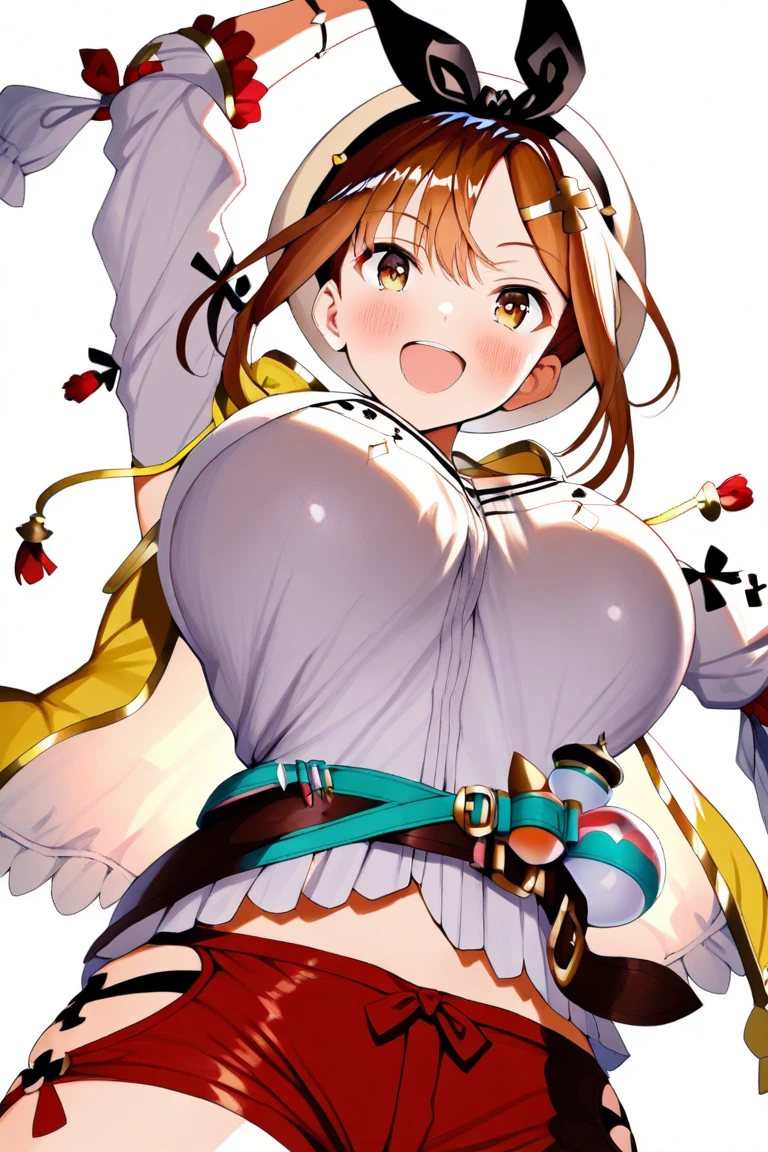 1girl, angel wings, brown eyes, brown hair, haibane renmei, halo, rakka, sailor collar, school uniform, <lora:my_LoRA_rakka_v2:0.5> latex suit, large breasts, thick thigs, armpits