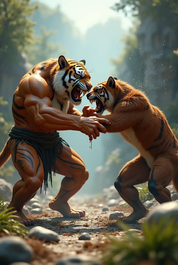 By dangpa, By daveoverlord, by kuulongarl, by takemoto bear, muscular, solo muscular tiger, restrained by tentacles, erect, looks beaten and in pain , naked, cum on chest tentacles milking tiger, tiger is cuming