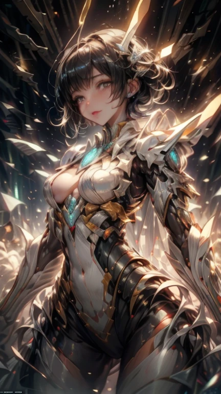 woman,14 years old,,Ocean,night,(((white tight miniskirt bodysuit))),(wet with sweat),open mouth smile((See-through)),((Beautiful long ponytail)),((baby girl body shape))(((Slime)))(((Slime)))