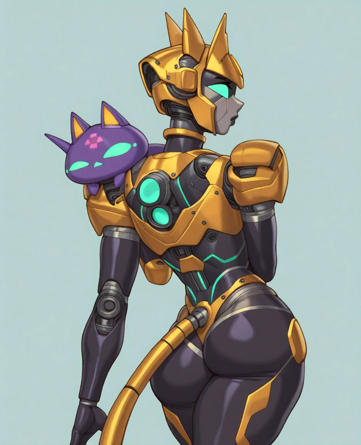 NovaMonkey, pink eyes, single horn, mechanical tail, white and yellow armor, solo, cowboy shot, mechanical arms, happy,
in a laboratory, computers, cartoon,
(insanely detailed, beautiful detailed face, masterpiece, best quality) <lora:NovaMonkey-10:1>