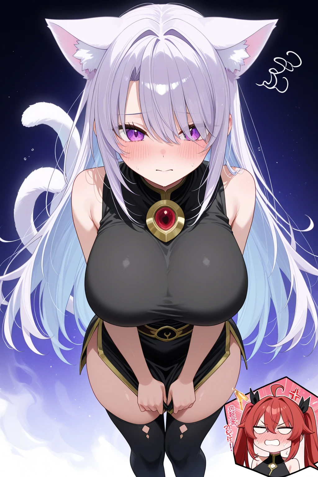 Beast girl with breasts so big they seem to burst out of her clothes